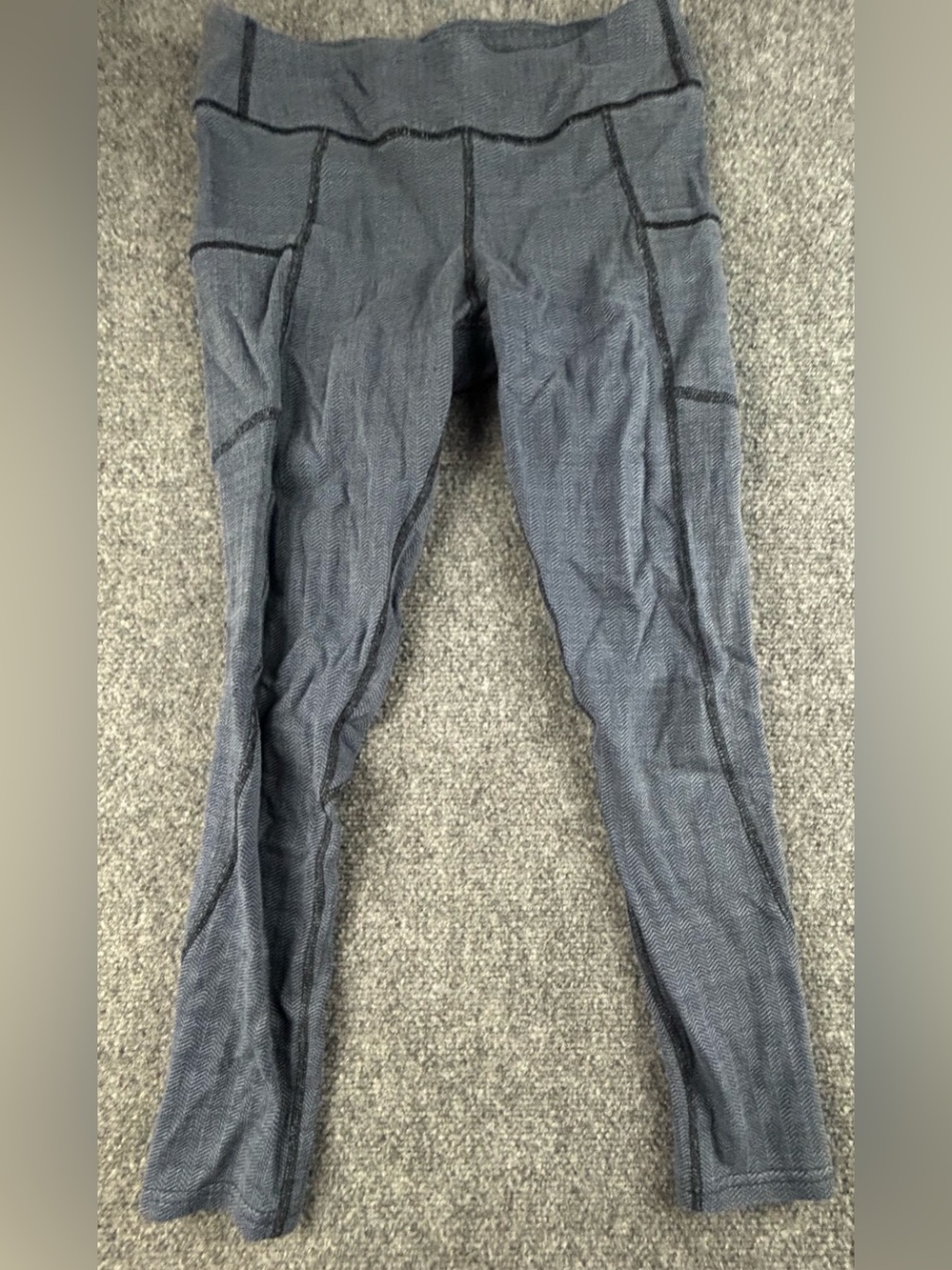 Pact Women’s Blue Organic Cotton Textured Pocket Leggings Size S